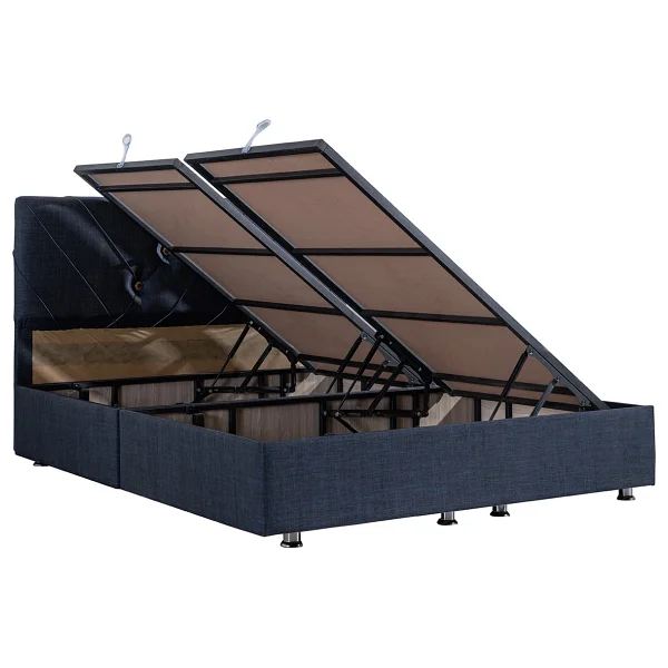 Setay Lux Class İkili Set Yandan Açılır Çift Kişilik Baza Başlık - Lacivert - 160 x 200 cm - Görsel 2