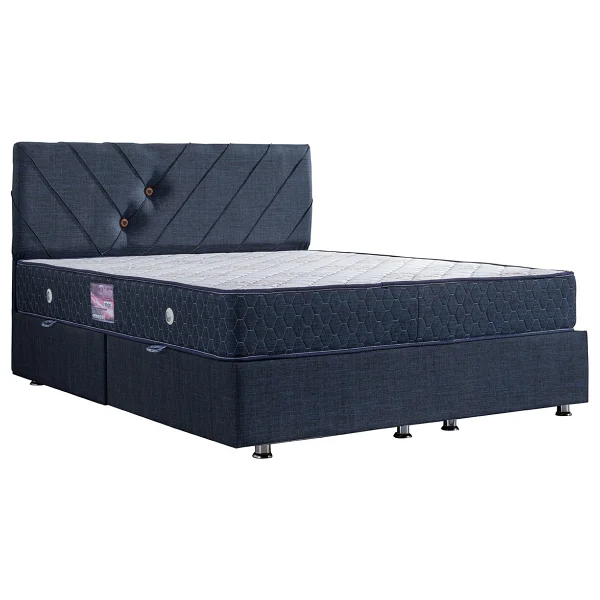 Setay Lux Class İkili Set Yandan Açılır Çift Kişilik Baza Başlık - Lacivert - 160 x 200 cm - Görsel 4
