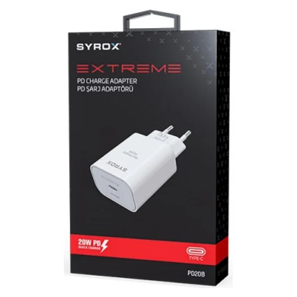 Syrox PD20B 20 W Type-C Hızlı Şarj Adaptörü - Görsel 6