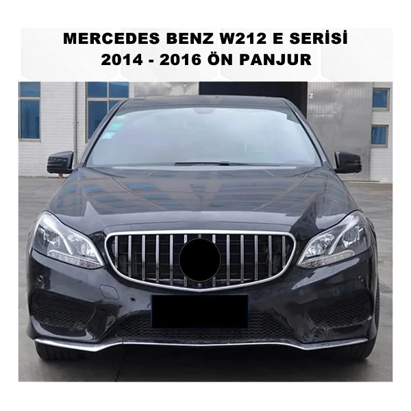 Mercedes W212 E Serisi Spor Ön Panjur Izgaralı Piano Black & Krom Şeritli 2014-2016 1. Kalite-caraks - Görsel 4