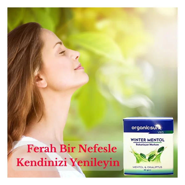 Organicsun Winter Mentol Buharlaşan Merhem Viks Vicks Vikis Mentol ve Okaliptus 40 gr - Görsel 3