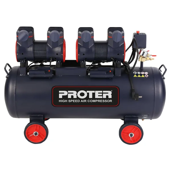 Proter 100LT 4HP 8 Bar Yüksek Hızlı Yağsız Sessiz Hava Kompresörü - Görsel 2