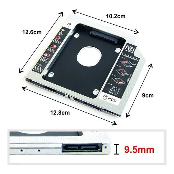 Gabble Notebook Kızak Kutu HDD SSD 9.5MM SATA G-509 - Görsel 2