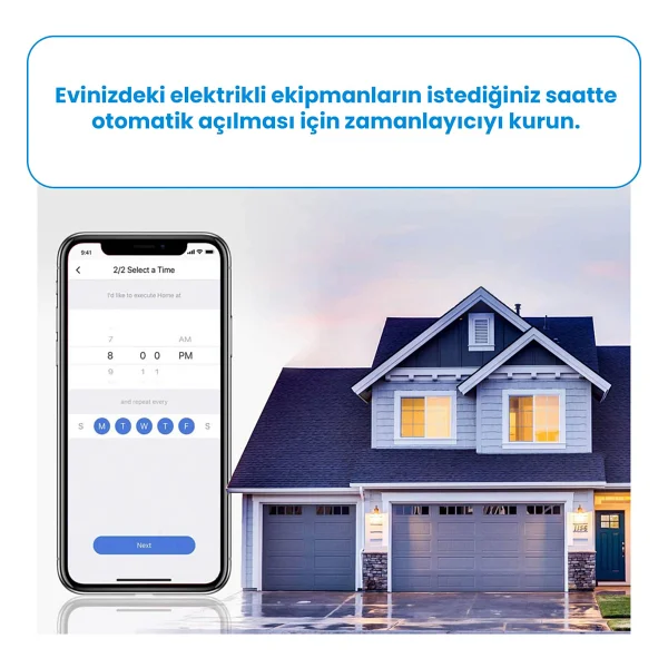Meross Wi-Fi Akım Korumalı 2 Çıkışlı Akıllı Dış Alan Prizi - Görsel 4
