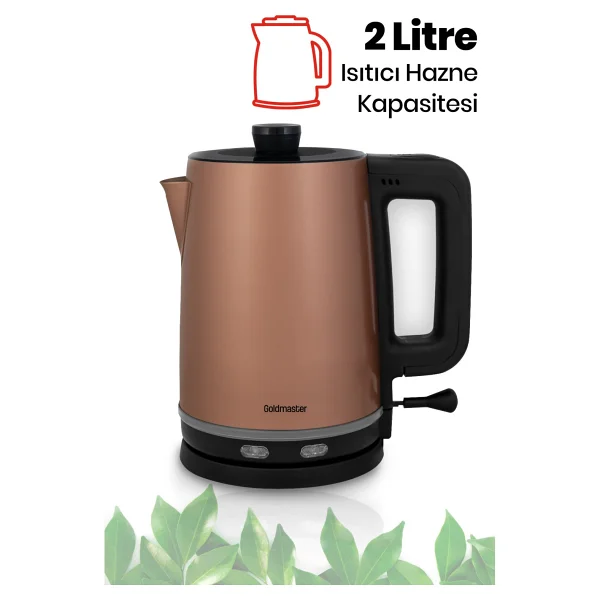 Goldmaster IN-6340 Joy Tea 2200 W Rose Gold Çelik Çay Makinesi - Görsel 4