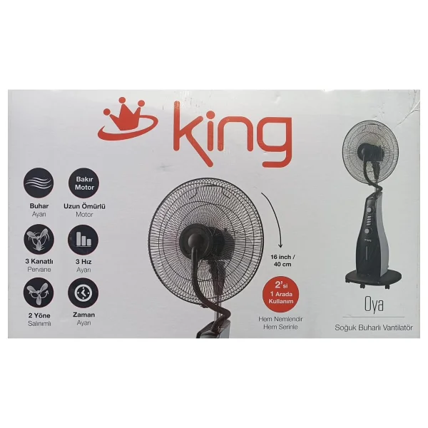 King KV1816 Oya Buharlı Vantilatör - Görsel 3