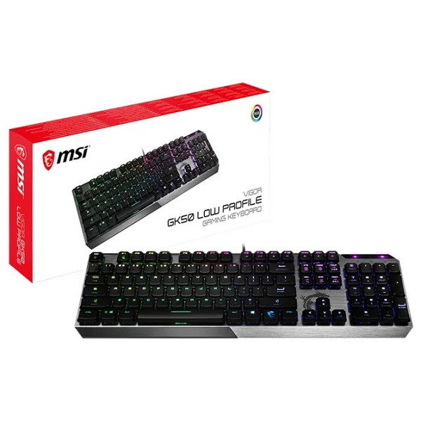 MSI Vigor GK50 Low Profile Kailh Switch Kablolu Oyuncu Klavyesi - Görsel 2