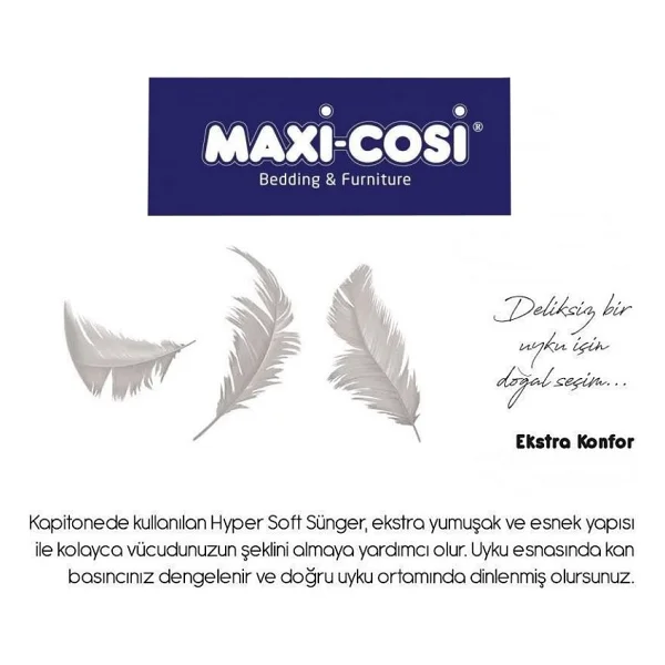 Heyner Maxi Cosi PuffyLux Yaylı Yatak Lüx Yumuşak Tuşeli Kuş Tüyü Pedli Yaylı Yatak 70 x 100 cm - Görsel 4
