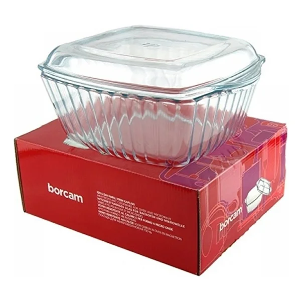 Paşabahçe 59049 2600 cc Kapaklı Kare Borcam - Görsel 2