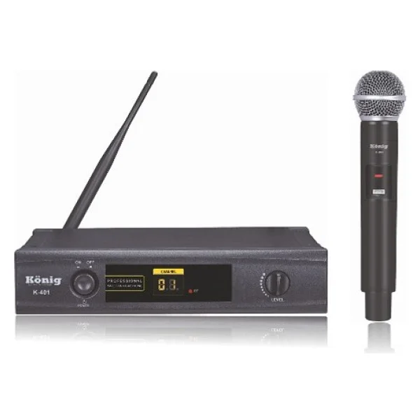 König K-401 UHF Kablosuz El Mikrofon Seti - Görsel 2