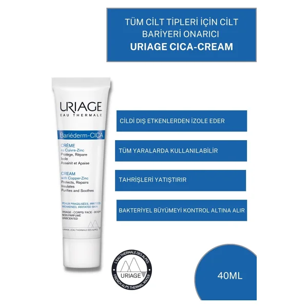 Uriage Bariederm Repairing Cica-Cream 40 ml Cilt Problemlerini Onarıcı Krem - Görsel 7