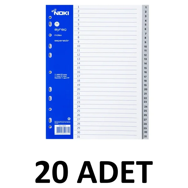 Noki 20 Adet 1-31 Rakamlar Ayraç Seperator - Görsel 4