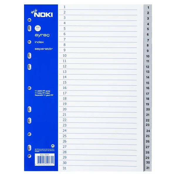 Noki 20 Adet 1-31 Rakamlar Ayraç Seperator - Görsel 3