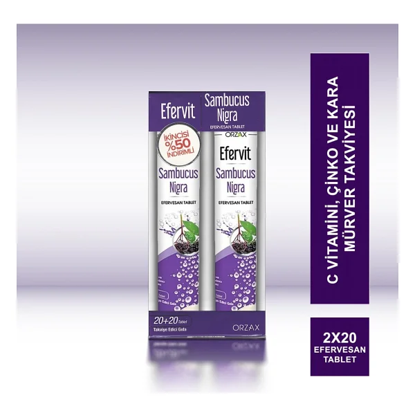 Efervit Sambucus Nigra 20 Efervesan Tablet 2 Adet - Görsel 3