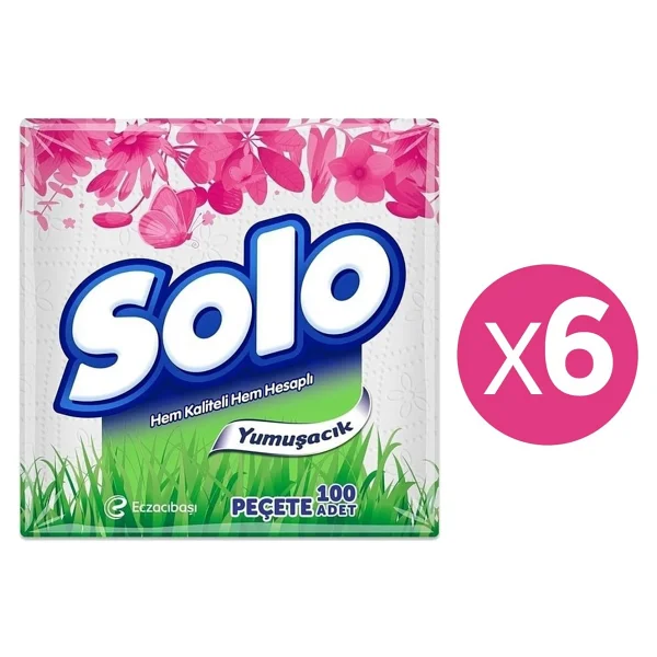 Solo 100'lü 6 Adet Kağıt Peçete - Görsel 2