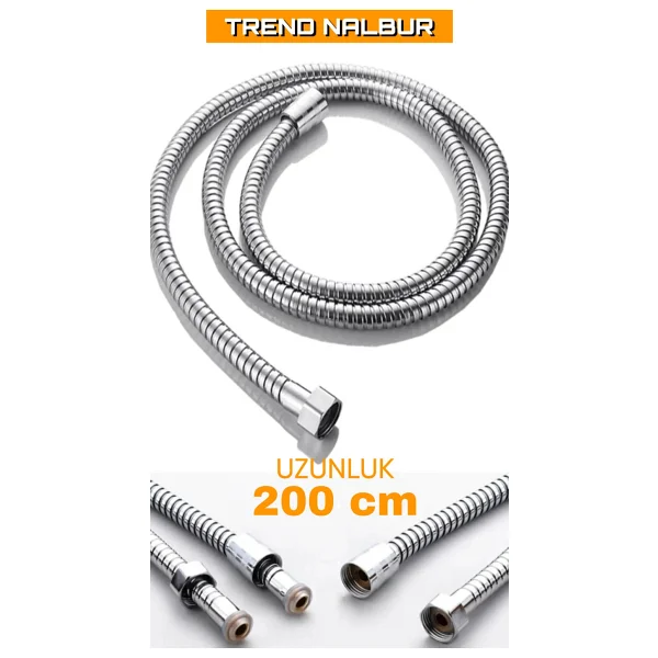 Özbest 200-220 cm Uzayan Özel Duş Spirali Banyo Duş Hortumu Dayanıklı Esnek 2 Metre (2m) - Görsel 2