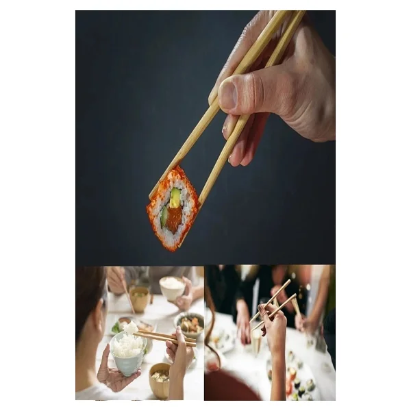 Neler Geldi Neler 10 Çift - 20 Adet Yıkanabilir Organik Bambu Çin Çubuk Uzakdoğu Çin Yemek Çubuğu Chopstick - Görsel 4