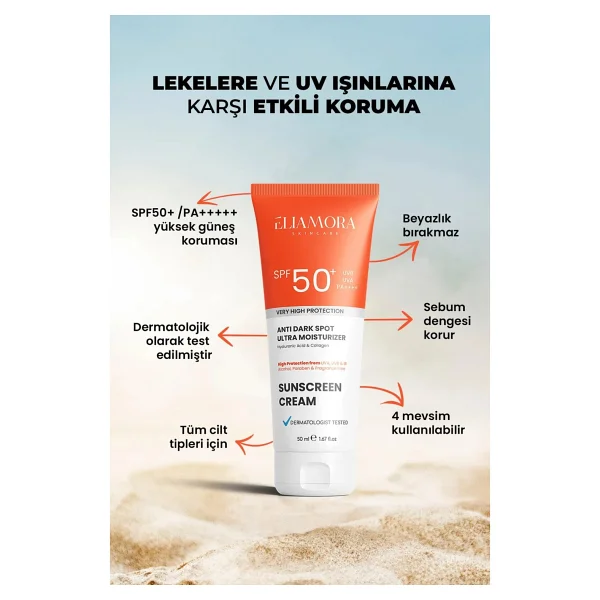 Eliamora Yoğun Leke Karşıtı 50 ml 50 Faktör Güneş Kremi - Görsel 2