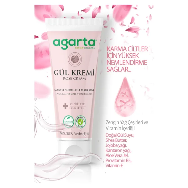 Agarta Doğal Gül Kremi 75 ml Nemlendirici - Görsel 8