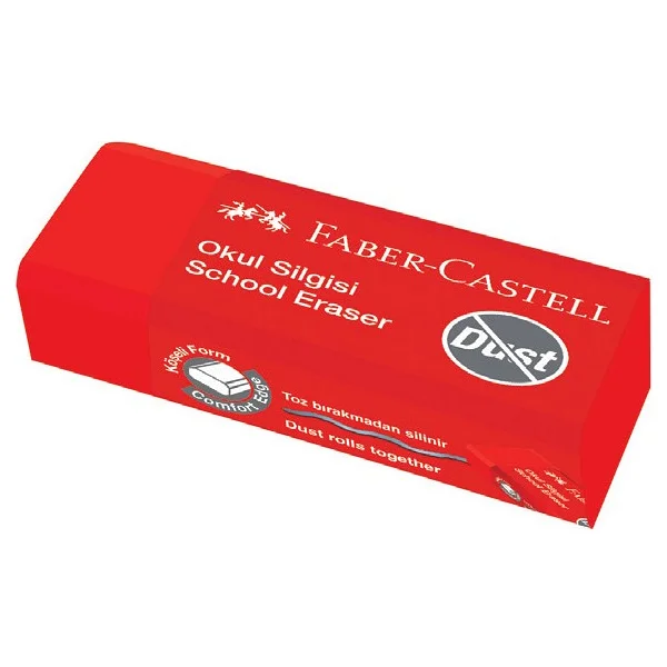 Faber-Castell Okul Silgisi 30'lu Kırmızı Renkli Dust Free Teknolojisiyle - Görsel 2