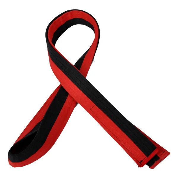 HAŞADO Taekwondo Renkli Kuşak Kırmızı-Siyah - Görsel 2
