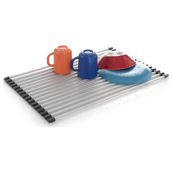 Primanova Paslanmaz Çelik Isıya Alüminyum Katlanabilir Lavabo Üstü Çok Amaçlı Bulaşıklık 33x52 cm - Görsel 3