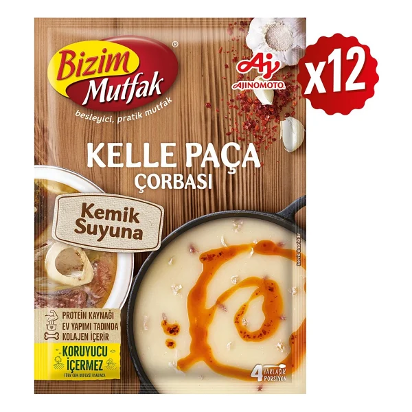 Bizim Mutfak Kemik Suyuna Kelle Paça Çorbası 65 gr 3'lü Paket - 195 gr - Görsel 5