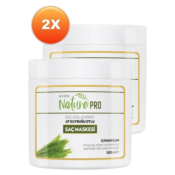 Avon Nature Pro At Kuyruğu Otlu Saç Maskesi 500 ml 2'li Set - Görsel 2