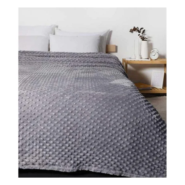 Aksu Ipeksoft Tomurcuk Gri Çift Kişilik Battaniye - 200 x 220 cm - Görsel 2
