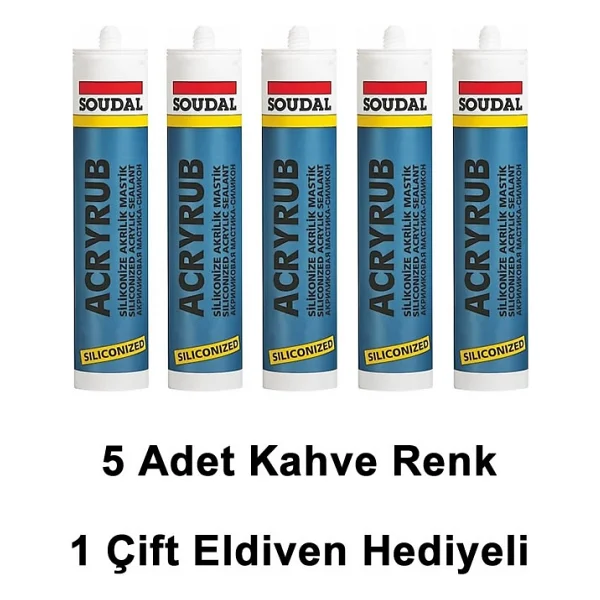 Soudal Silikonize Mastik Kahverengi 500 gr 5 Adet - Görsel 2