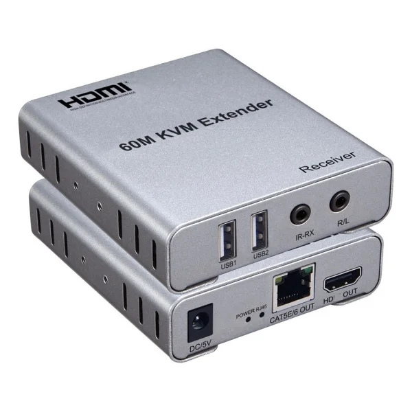 Apronx APX-USB60M CAT5E/CAT6 60M HDMI-USB-IR Extender - Görsel 8