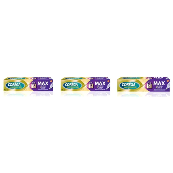 Corega Corega Max Kontrol + Tutuş Tat İçermez 40 gr 3 Adet Protez Diş Yapıştırıcı - Görsel 2