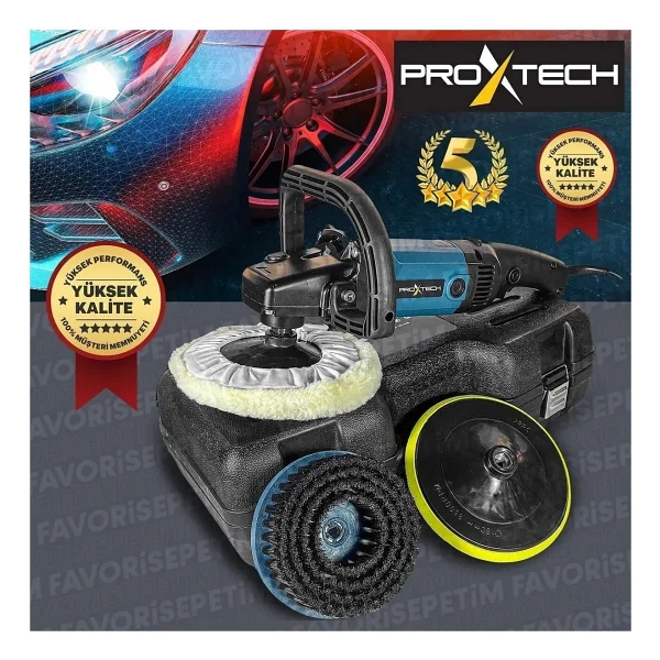 Proxtech Profesyonel 6 Kademeli Devirli Koltuk Halı Yıkama Pasta Cila Polisaj Makinesi Ful Set - Görsel 3