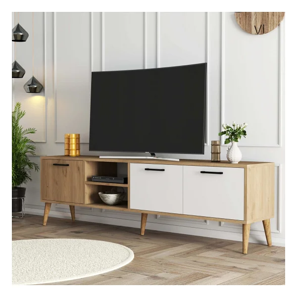 Mezza Exxen 1585 Ahşap Ayaklı Tv Ünitesi 180 CM - Görsel 7