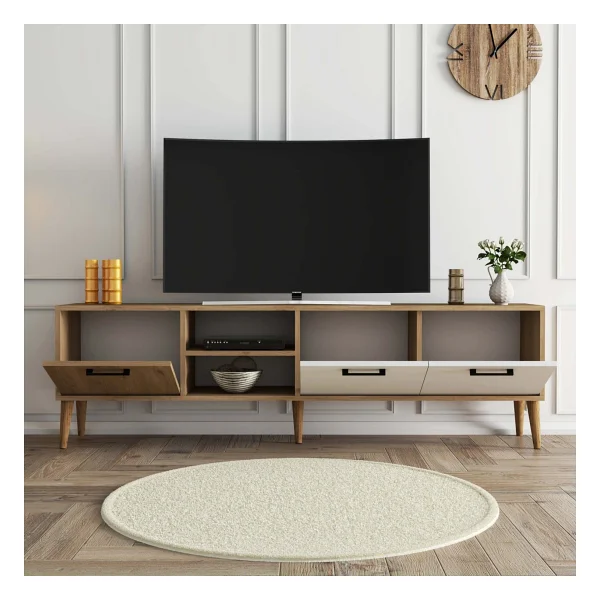 Mezza Exxen 1585 Ahşap Ayaklı Tv Ünitesi 180 CM - Görsel 4