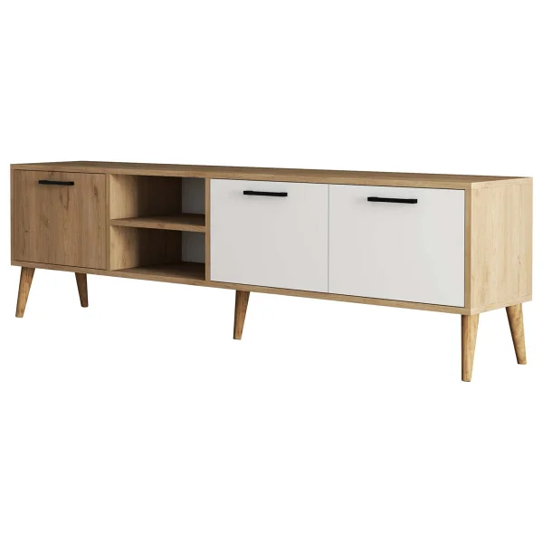 Mezza Exxen 1585 Ahşap Ayaklı Tv Ünitesi 180 CM - Görsel 6
