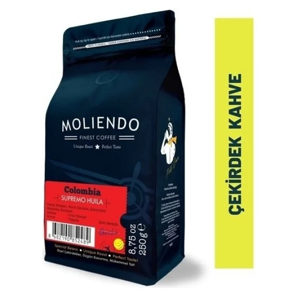 Moliendo Colombia Supremo Huila Çekirdek Kahve 250 gr - Görsel 6