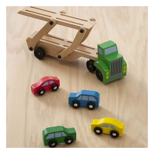Melissa&Doug Ahşap Araba Taşıyıcı Tır - Görsel 7
