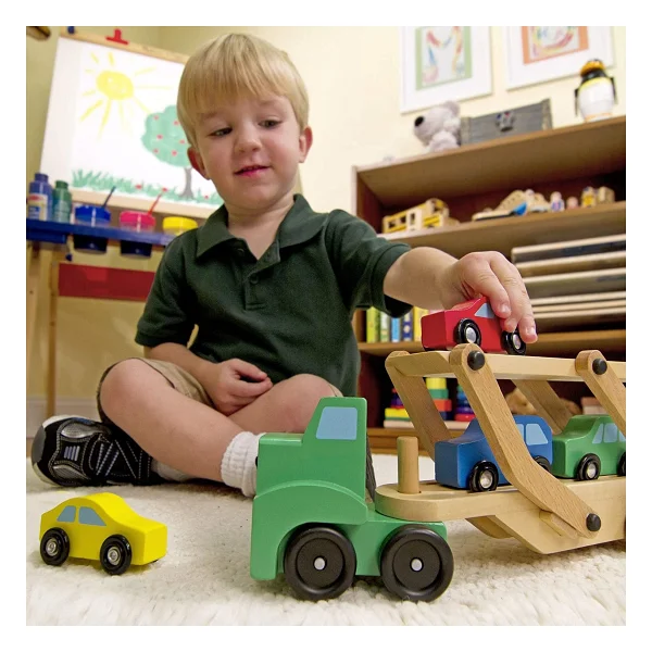 Melissa&Doug Ahşap Araba Taşıyıcı Tır - Görsel 8