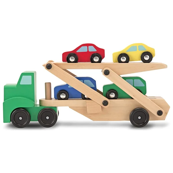 Melissa&Doug Ahşap Araba Taşıyıcı Tır - Görsel 6