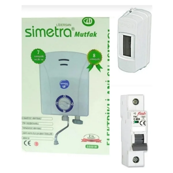 Simetra Mutfak Tipi Şofben 9 mt Kablolu Orjınal Tam Takım Set ( Montaj Hariç ) - Görsel 5
