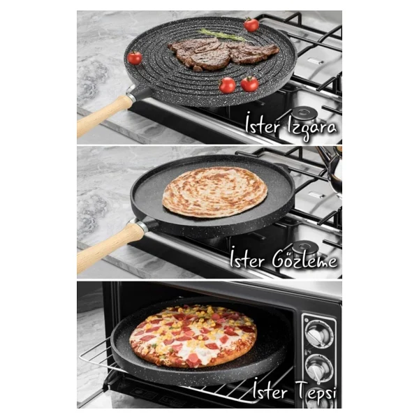 COOKCASE Çift Taraflı Gözleme Et Tavası - Görsel 6
