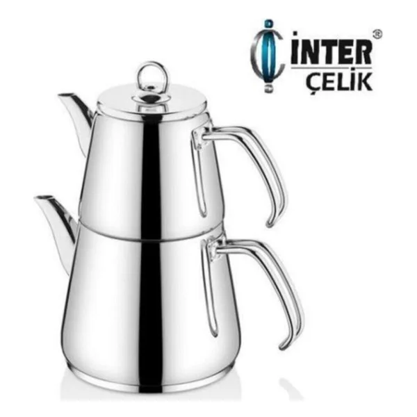 İnter Hanzade Sade Aile Boy Çelik Çaydanlık - Görsel 2