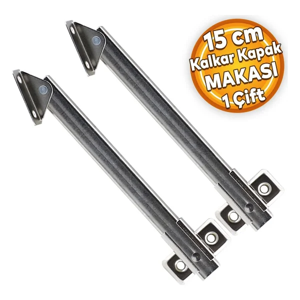 Badem10 Kalkar Kapak Makası Dolap Çekmece Metal 15 Cm Sessiz Açma kapama Amortisör Piston (1 Çift) - Görsel 6