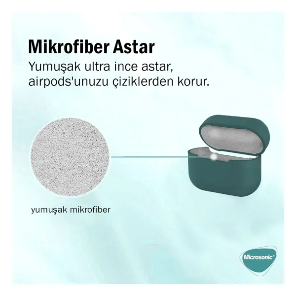 Microsonic Airpods Pro 2.nesil Liquid Silicone Lansman Lavanta Grisi - AirPods Pro 2. Nesil - Görsel 4