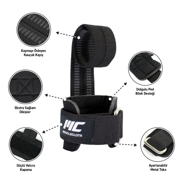 MuscleCloth Big Grip Pro Lifting Straps - Görsel 2
