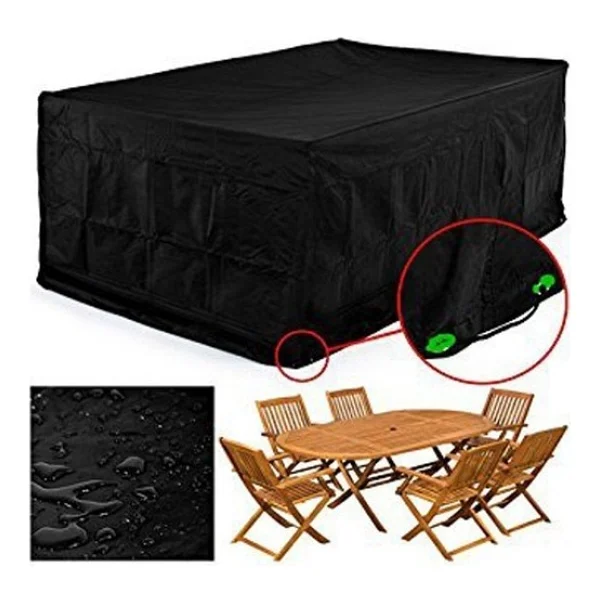 Bundera Cover Bahçe Mobilya Koruma Örtüsü Yağmur Toz Kir Önleyici Su Geçirmez Branda - Siyah - 180 x 160 x 80 - Görsel 2