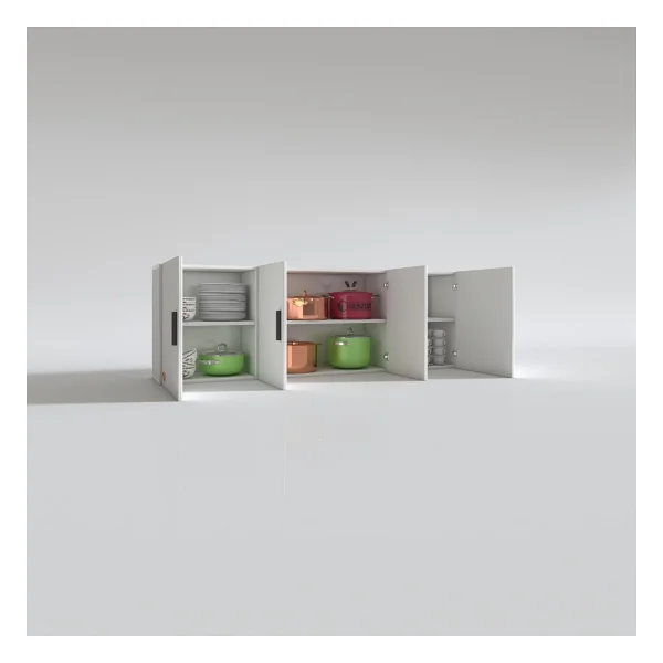 Kenzlife Hazır Mutfak Silvanus Byz 060x180x22 Mutfak Banyo Dolabı Kapaklı Raflı - Görsel 3