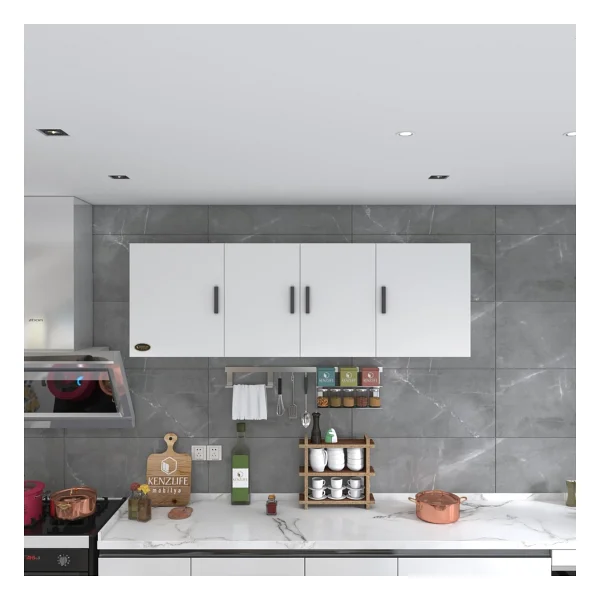 Kenzlife Hazır Mutfak Silvanus Byz 060x180x22 Mutfak Banyo Dolabı Kapaklı Raflı - Görsel 4