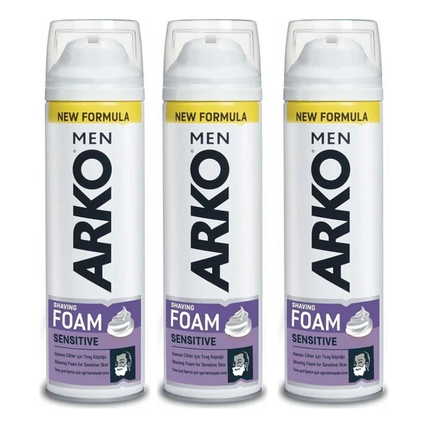 Arko Men Sensitive 200 ml 3 Adet Tıraş Köpüğü - Görsel 2